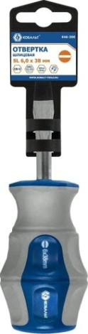 Отвертка шлицевая Кобальт 646-300 ultra grip sl 6,0х38 мм cr-v, двухкомпонентная рук