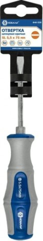 Отвертка шлицевая Кобальт 646-539 ударная ultra grip sl 5,5x75 мм s2, двухкомпонентн