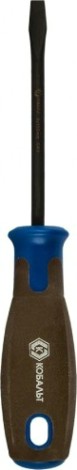 Отвертка шлицевая Кобальт 912-021 polywood sl 6,0х100 мм cr-v, древесно-полимерная р