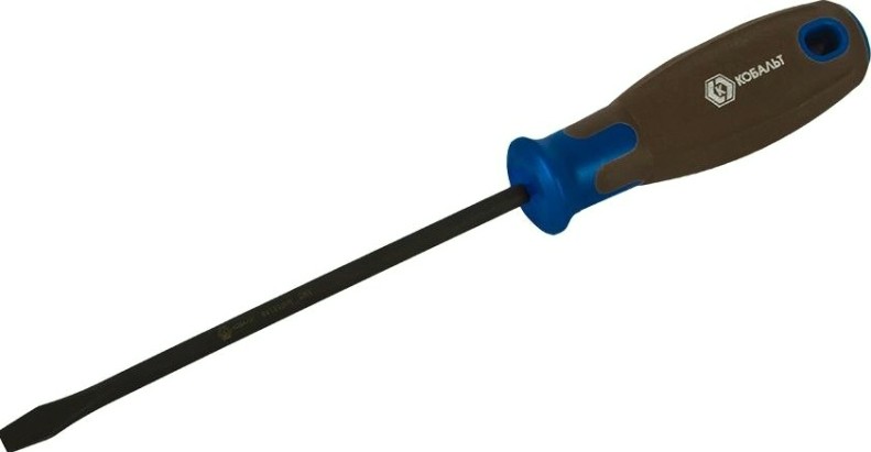 Отвертка шлицевая Кобальт 912-038 polywood sl 6,0х150 мм cr-v, древесно-полимерная р