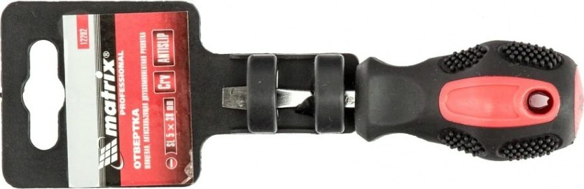 Отвертка шлицевая MATRIX Anti-Slip 5.0 х 38 мм [12202]