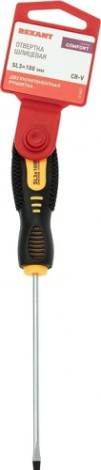 Отвертка шлицевая REXANT SL 3х100 мм Cr-V двухкомпонентная рукоятка [12-6421]