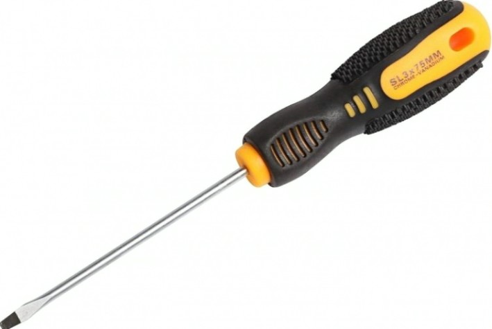 Отвертка шлицевая REXANT SL 3х75 мм Cr-V двухкомпонентная рукоятка [12-4721]
