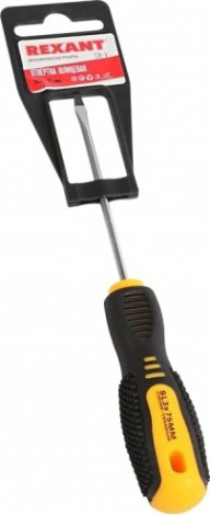 Отвертка шлицевая REXANT SL 3х75 мм Cr-V двухкомпонентная рукоятка [12-4721]