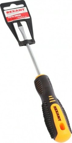 Отвертка шлицевая REXANT SL 5х100 мм Cr-V двухкомпонентная рукоятка [12-4722]