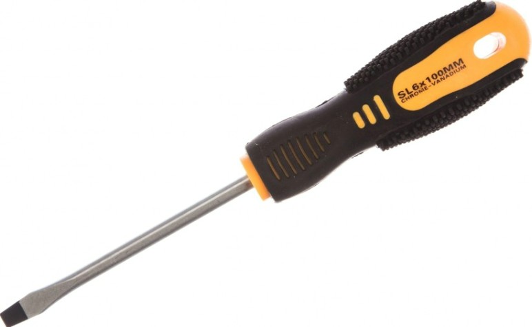 Отвертка шлицевая REXANT SL 6х100 мм Cr-V двухкомпонентная рукоятка [12-6430]
