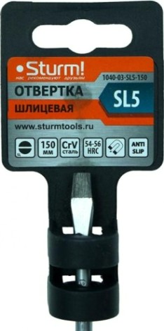 Отвертка шлицевая Sturm 1040-03-SL5-150 магнит. наконечник, 5х150мм