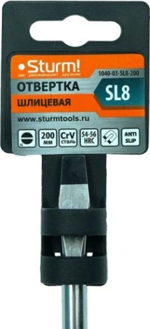 Отвертка шлицевая Sturm 1040-03-SL8-200 магнит. наконечник, 8х200мм