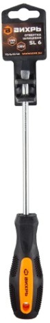 Отвертка шлицевая ВИХРЬ SL6, 150 мм [73/6/2/10]