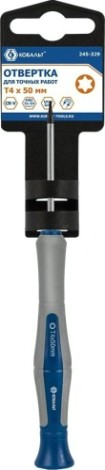 Отвертка TX Кобальт 245-329 для точных работ ultra grip t4х50 мм cr-v, двухком Отвертка TX Кобальт 245-329 для точных работ ultra grip t4х50 мм cr-v, двухком