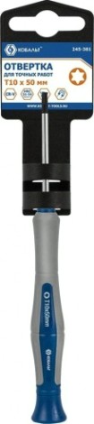 Отвертка TX Кобальт 245-381 для точных работ ultra grip t10х50 мм cr-v, двухко Отвертка TX Кобальт 245-381 для точных работ ultra grip t10х50 мм cr-v, двухко