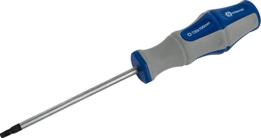 Отвертка TX Кобальт 910-058 ultra grip tamper-20х100 мм cr-v, двухкомпонентная