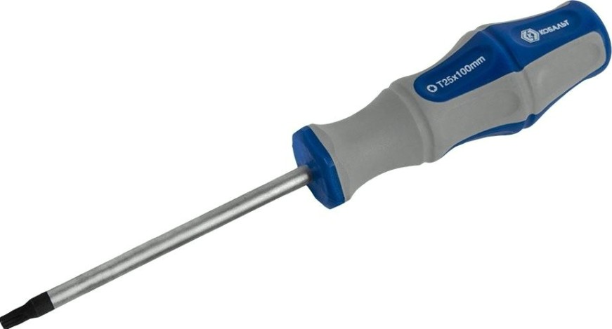 Отвертка TX Кобальт 910-065 ultra grip tamper-25х100 мм cr-v, двухкомпонентная Отвертка TX Кобальт 910-065 ultra grip tamper-25х100 мм cr-v, двухкомпонентная