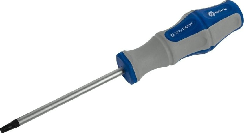 Отвертка TX Кобальт 910-072 ultra grip tamper-27х100 мм cr-v, двухкомпонентная Отвертка TX Кобальт 910-072 ultra grip tamper-27х100 мм cr-v, двухкомпонентная
