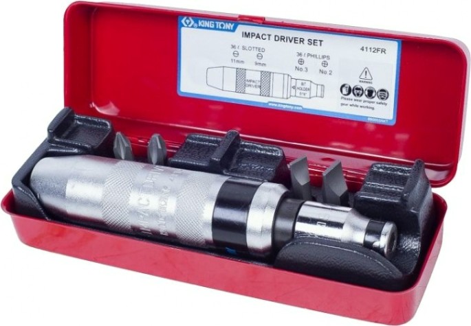 Отвертка ударная KING TONY 4112FR 5/16", 6 предметов