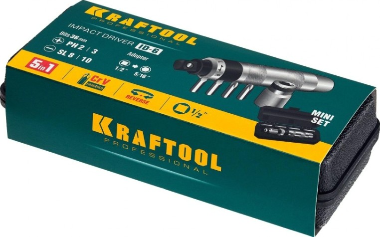 Отвертка ударная KRAFTOOL ID-6 поворотная 6 предм. [25555]
