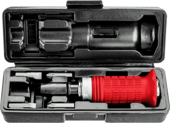 Отвертка ударная ЗУБР МАСТЕР с насадками, 6 предметов [2565]