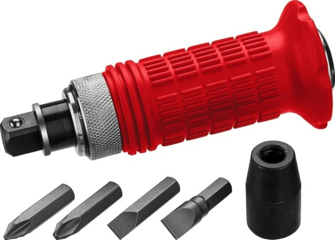 Отвертка ударная ЗУБР МАСТЕР с насадками, 6 предметов [2565]