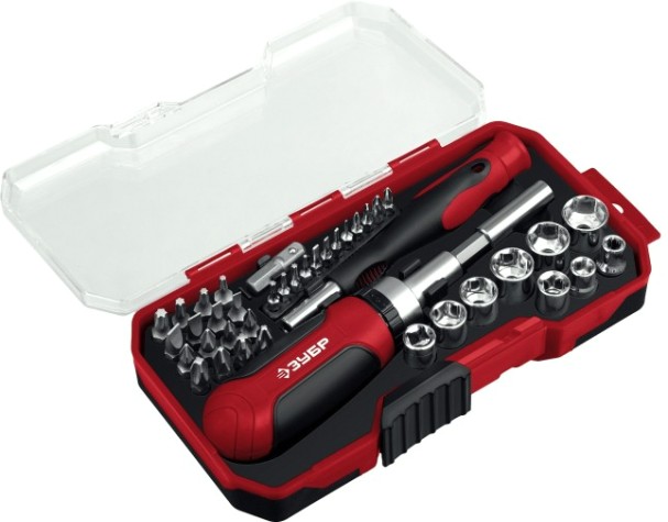 Отвертка ЗУБР Мастер 41 с насадками, 41 шт. [25042]