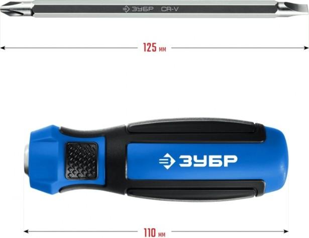 Отвертка ЗУБР Профессионал переставная sl6 / ph2 [25029]