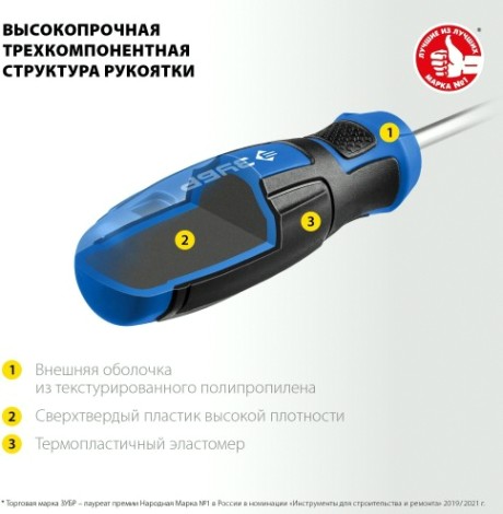 Отвертка ЗУБР Профессионал переставная sl6 / ph2 [25029]