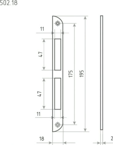 Ответная планка НОРА-М 502.18 "Золото" [8564]