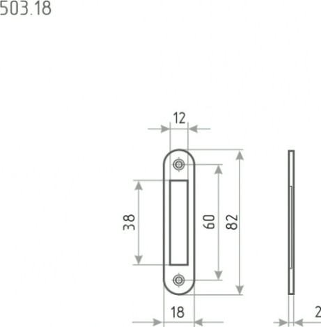 Ответная планка НОРА-М 503.18 "Старая бронза" [8572]