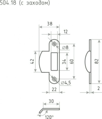 Ответная планка НОРА-М 504.18 "Черная" [18591]