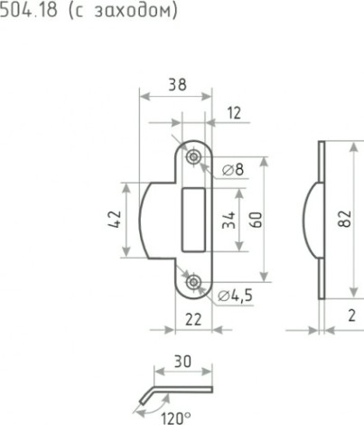 Ответная планка НОРА-М 504.18 "Матовый никель" [18350]
