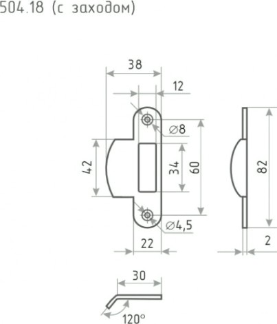 Ответная планка НОРА-М 504.18 "Старая медь" [8575]