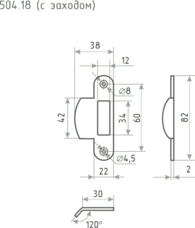 Ответная планка НОРА-М 504.18 "Золото" [8577]