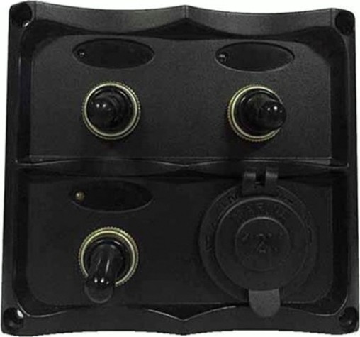 Панель бортового питания SKIPPER SK-TF3J/S 3 переключателя, разъем прикуривателя, предохранители [SK-TF3J/S]