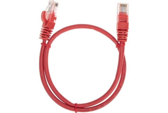 Патч-корд REXANT 02-0103-05 U/UTP, CAT 5e, RJ45-RJ45, 26AWG, LSZH, красный 0,5
