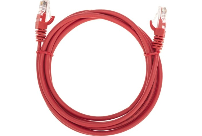 Патч-корд REXANT 02-0103-2 U/UTP, CAT 5e, RJ45-RJ45, 26AWG, LSZH, красный 2м