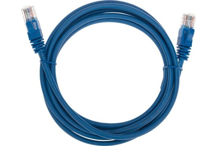 Патч-корд REXANT 02-0104-2 U/UTP, CAT 5e, RJ45-RJ45, 26AWG, LSZH, синий 2м