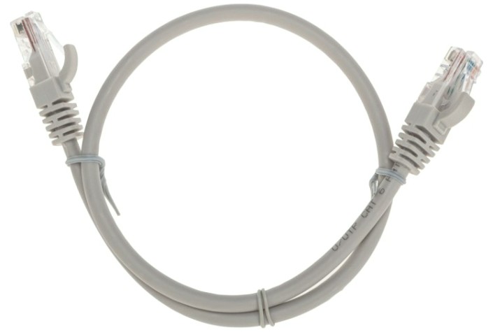 Патч-корд REXANT 02-0290-05 U/UTP, CAT 6, RJ45-RJ45, 26AWG, LSZH, серый, 0,5м