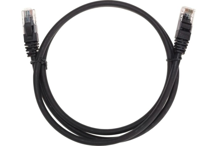Патч-корд REXANT 02-0292-1 U/UTP, CAT 6, RJ45-RJ45, 26AWG, LSZH, черный 1м