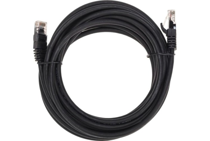 Патч-корд REXANT 02-0292-5 U/UTP, CAT 6, RJ45-RJ45, 26AWG, LSZH, черный 5м