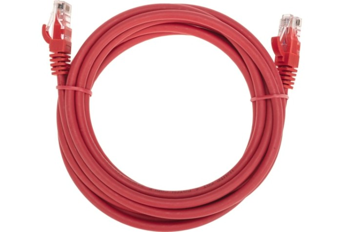 Патч-корд REXANT 02-0293-3 U/UTP, CAT 6, RJ45-RJ45, 26AWG, LSZH, красный 3м