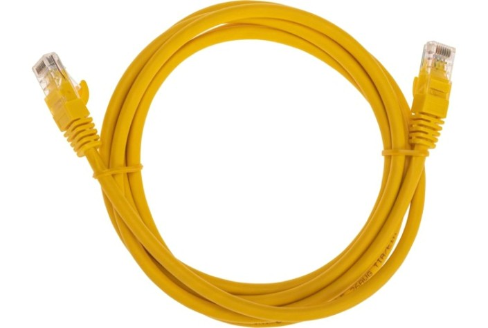 Патч-корд REXANT 02-0295-2 U/UTP, CAT 6, RJ45-RJ45, 26AWG, LSZH, желтый 2м