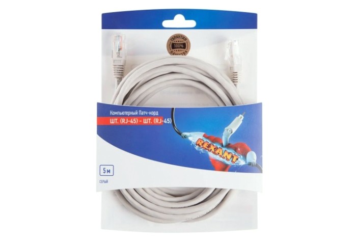 Пaтч-корд REXANT 06-3204 U/UTP, CAT 5e, RJ45-RJ45 неэкранированный, PVC