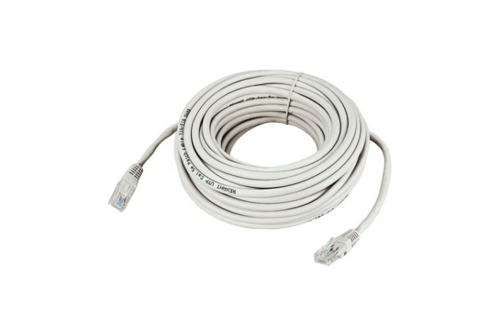 Пaтч-корд REXANT 18-1011 U/UTP, CAT 5e, RJ45-RJ45, PVC серый, 20м