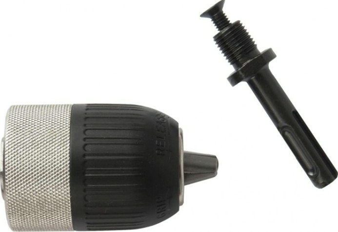 Патрон быстрозажимной для дрели ПРАКТИКА с адаптером sds+ 13 мм, 1/2"-20unf (1шт.) блистер [031-006]