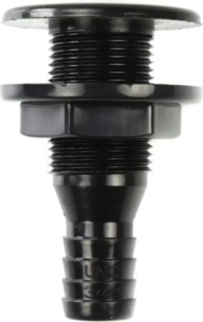 Патрубок водосброса SEAFLO 19 мм, черный [SFDS2-0750-01]