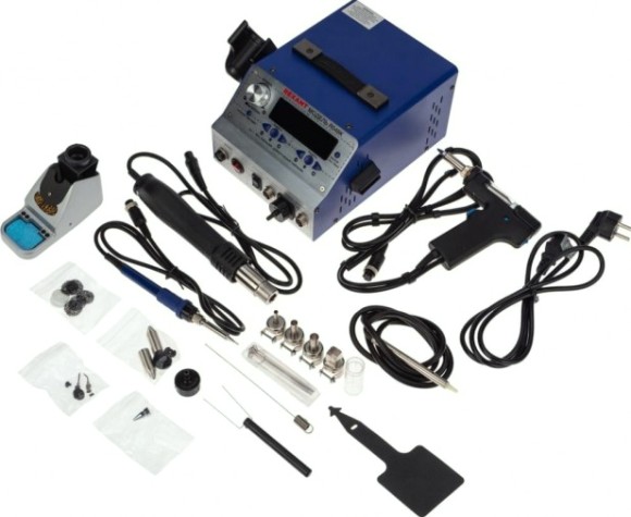 Паяльная станция REXANT R048K (паяльник + фен + демонт. паяльник), модель цифров [12-0736]