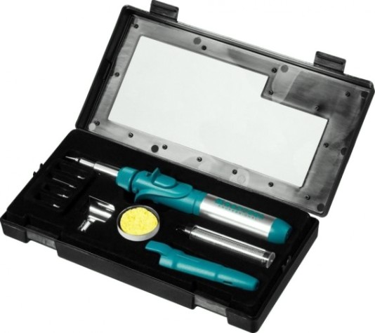 Паяльник газовый KRAFTOOL "PRO" набор 3 в 1, пьезоподжиг 55503-H10 [55503-H10]