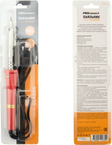 Паяльник Proconnect П0124-4 долговечное жало, серия classic, 60вт, 230в, блист [12-0124-4]