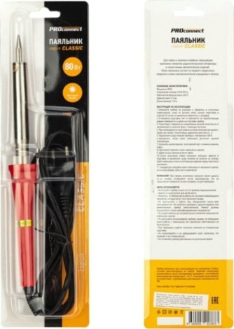 Паяльник Proconnect П0125-4 долговечное жало, серия classic, 80вт, 230в, блист [12-0125-4]