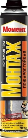 Пена МОМЕНТ Монтаж профессиональная, пожаростойкая (0,75 л) 1883480 Пена МОМЕНТ Монтаж профессиональная, пожаростойкая (0,75 л) 1883480