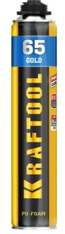 Пена монтажная KRAFTOOL GOLD 65 пистолетная, всесезонная, 850 мл [41194]